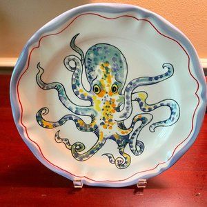 Nathalie Lete "Charmante" Dinner Plate 10" Octopus